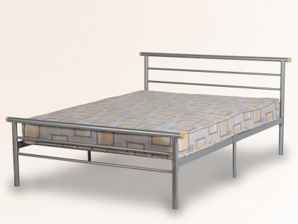 Seconique Orion 4ft Small Double Silver Metal Bed Frame