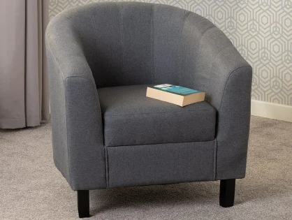 Seconique Tempo Grey Fabric Tub Chair Seconique Tempo Grey Fabric Tub Chair