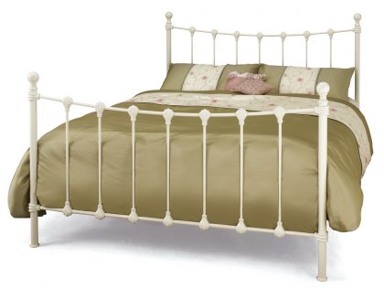 Super King Size Ivory Metal Bed Frame, White Metal Super King Bed Frame