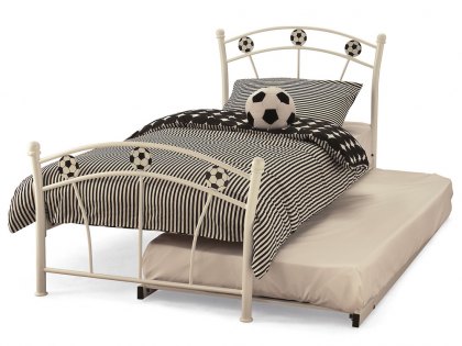 Serene Soccer 3ft Single Football White Metal Guest Bed Frame