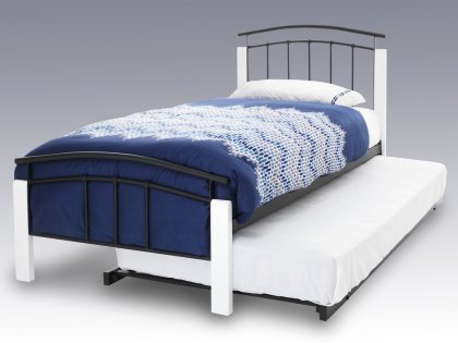 Serene Tetras 3ft Single Black and White Metal Guest Bed Frame