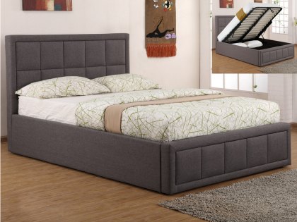 Sweet Dreams Sia 4ft6 Double Grey Upholstered Fabric Ottoman Bed Frame