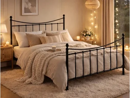 Time Living Alderley Black Metal Bed Frame Time Living Alderley Black Metal Bed Frame