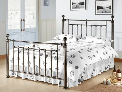 Time Living Alexander Black Nickel Metal Bed Frame