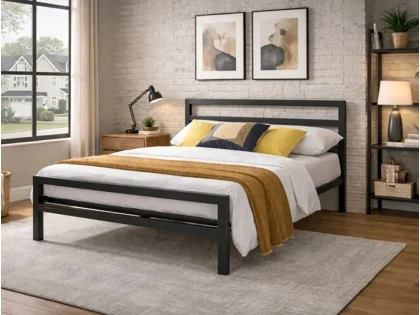 Time Living City Block Black Metal Bed Frame Time Living City Block Black Metal Bed Frame