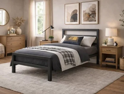 Time Living City Block Black Metal Bed Frame Time Living City Block Black Metal Bed Frame