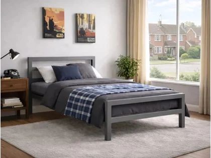 Time Living City Block Grey Metal Bed Frame Time Living City Block Grey Metal Bed Frame
