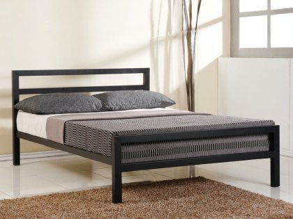 Time Living City Block 4ft Small Double Black Metal Bed Frame