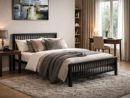 Time Living Meridian Black Metal Bed Frame