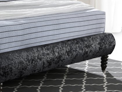 Time Living Venice 4ft6 Double Black Crushed Velvet Upholstered Fabric Bed Frame