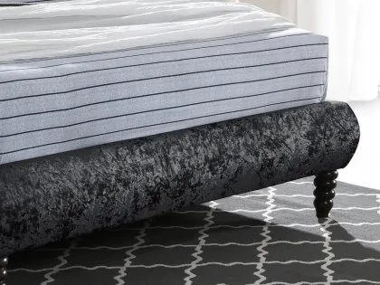Time Living Venice 5ft King Size Black Crushed Velvet Fabric Bed Frame