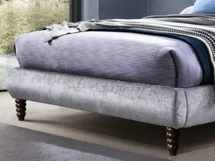 Time Living Venice 5ft King Size Grey Crushed Velvet Fabric Bed Frame