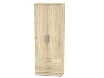 Welcome 2ft6 Contrast 2 Door 2 Drawer Tall Double Wardrobe (Assembled)