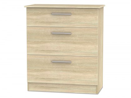 Welcome Contrast 3 Drawer Deep Low Chest of Drawers (Assembled)