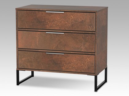 Welcome Diego Copper 3 Drawer Low Chest of Drawers (Assembled)