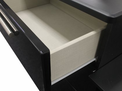 Welcome Knightsbridge Black High Gloss 3 Drawer Bedside Cabinet (Assembled)