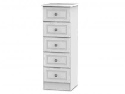 Welcome Pembroke White Ash 5 Drawer Tall Narrow Chest of Drawers (Assembled)