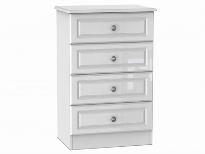Welcome Pembroke White High Gloss 4 Drawer Midi Chest of Drawers (Assembled)