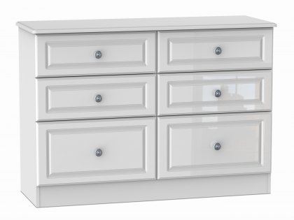Welcome Pembroke White High Gloss 6 Drawer Midi Chest of Drawers (Assembled)