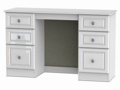 Welcome Pembroke White High Gloss Double Pedestal Dressing Table (Assembled)