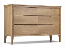 Archers Keswick 6 Drawer Oak Wooden Wide Chest of Drawers (Assembled)