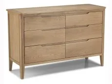 Archers Keswick 6 Drawer Oak Wooden Wide Chest of Drawers (Assembled)