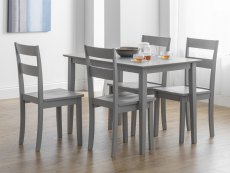Julian Bowen Julian Bowen Kobe 112cm Lunar Grey Dining Table and 4 Chairs Set