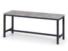 Julian Bowen Julian Bowen Staten 120cm Concrete Effect and Black Dining Table and 2 Bench Set