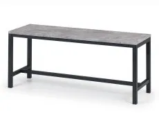 Julian Bowen Julian Bowen Staten Concrete Effect and Black Dining Table and 2 Bench Set