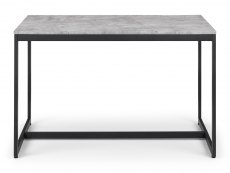 Julian Bowen Julian Bowen Staten 120cm Concrete Effect Dining Table with 2 Kari Black Chairs and Bench Set