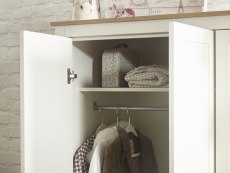 GFW GFW Lancaster Cream and Oak 4 Piece Bedroom Furniture Package (Flat Packed)