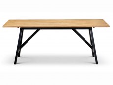 Julian Bowen Julian Bowen Hockley Black and Light Oak Dining Table and 4 Chairs plus Bench Set