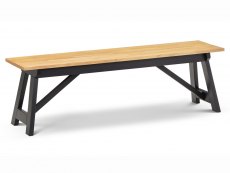 Julian Bowen Julian Bowen Hockley Black and Light Oak Dining Table and 4 Chairs plus Bench Set