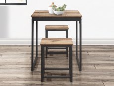 Birlea Birlea Urban Rustic Compact Dining Table And 2 Stool Set