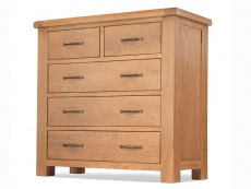 Archers Ambleside 2 Over 3 Oak Wooden Chest of Drawers (Assembled)