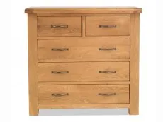 Archers Ambleside 2 Over 3 Oak Wooden Chest of Drawers (Assembled)