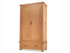 Archers Archers Ambleside 2 Door 1 Drawer Oak Wooden Double Wardrobe (Part Assembled)