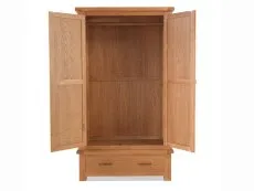 Archers Archers Ambleside 2 Door 1 Drawer Oak Wooden Double Wardrobe (Part Assembled)