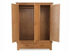 Archers Archers Ambleside 3 Door 2 Drawer Oak Wooden Triple Wardrobe (Part Assembled)