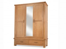 Archers Ambleside 3 Door 2 Drawer Mirrored Oak Wooden Triple Wardrobe (Part Assembled)