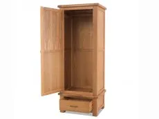 Archers Archers Ambleside 1 Door 1 Drawer Oak Wooden Single Wardrobe (Part Assembled)