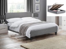 Julian Bowen Julian Bowen Rialto 4ft6 Double Grey Linen Upholstered Fabric Ottoman Bed Frame