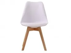 LPD LPD Louvre Set of 2 White Moulded Dining Chairs