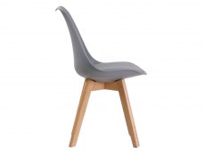 LPD LPD Louvre Set of 2 Grey Moulded Dining Chairs