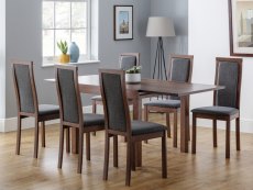 Julian Bowen Melrose Walnut Extending Dining Table and 6 Chairs Set