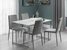 Julian Bowen Scala 120cm Marble Effect Dining Table and 4 Jazz Chairs Set