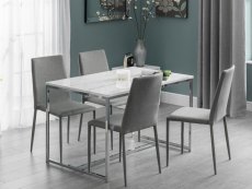 Julian Bowen Julian Bowen Scala 120cm Marble Effect Dining Table and 4 Jazz Chairs Set
