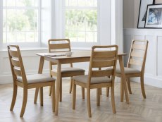 Julian Bowen Julian Bowen Boden 118cm Oak Veneer Dining Table and 4 Lars Chairs Set