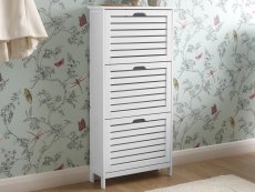 GFW GFW Bergen White 3 Tier Shoe Cabinet (Flat Packed)