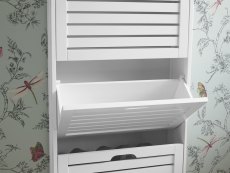 GFW GFW Bergen White 3 Tier Shoe Cabinet (Flat Packed)